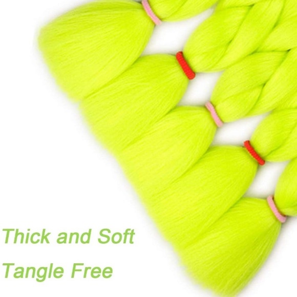 5 packs of Black Green yellow ombré braiding hair main image 4